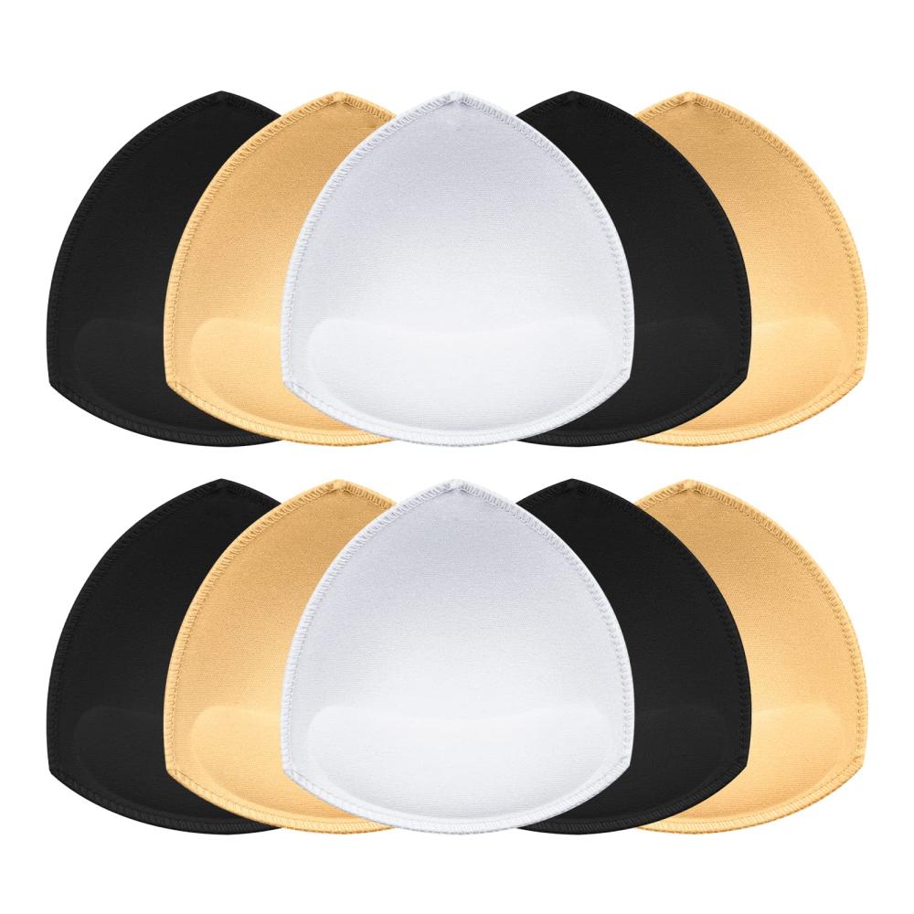 BH-Einlagen SKENGWEL 5 Paar Sport BH Cups Herausnehmbare Brustvergrößerung Einsätze für Bikini & Bademode - Beige Schwarz Weiß (2/2/1