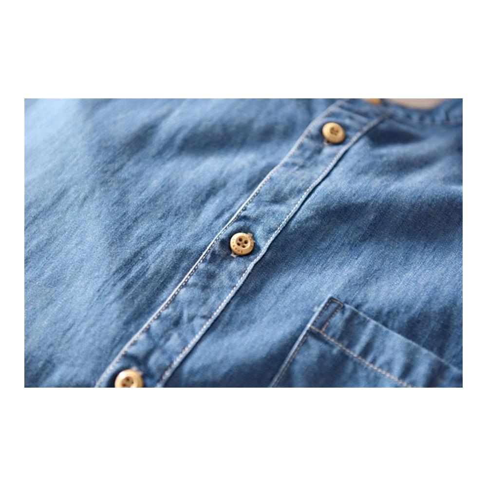 Herren Freizeithemd aus Baumwolle - Casual Jeanshemd kurzärmlig mit Button-Down-Kragen für den Sommer