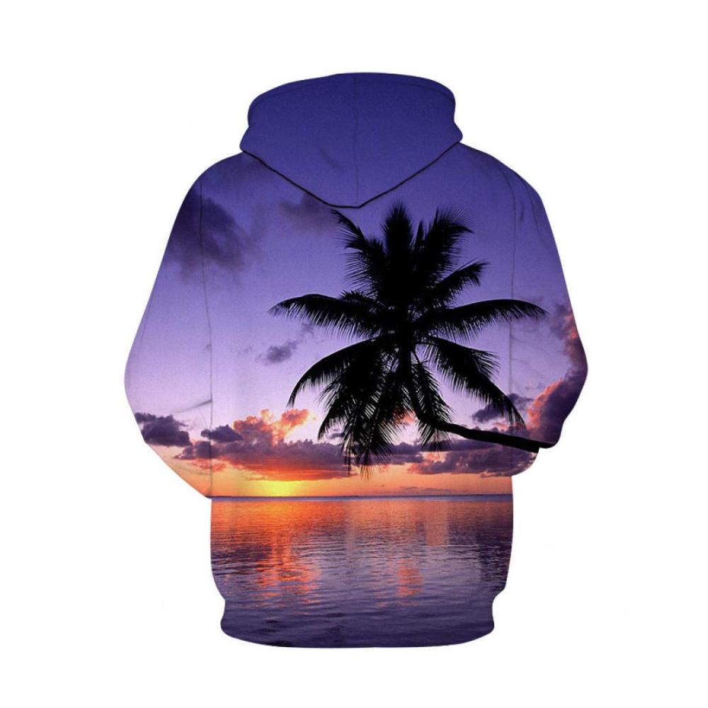 3D Gedruckter Strandlandschaft Kapuzenpullover – Modischer Pullover für entspannte Tage
