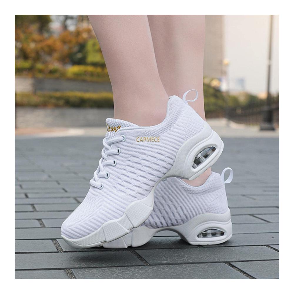 Damen Tanzschuhe mit Mesh Lace-Up Design Luftkissen ideal für Tanztraining und Jazzdance - Websneaker für Damen