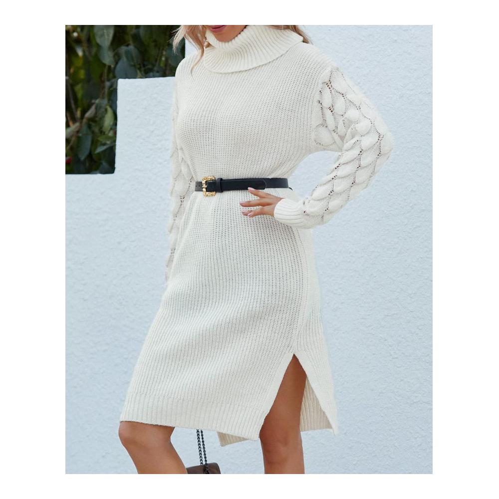Damen One Shoulder Langarm Pullover - Modisches Schulterfrei Strickpullover Sweatshirt