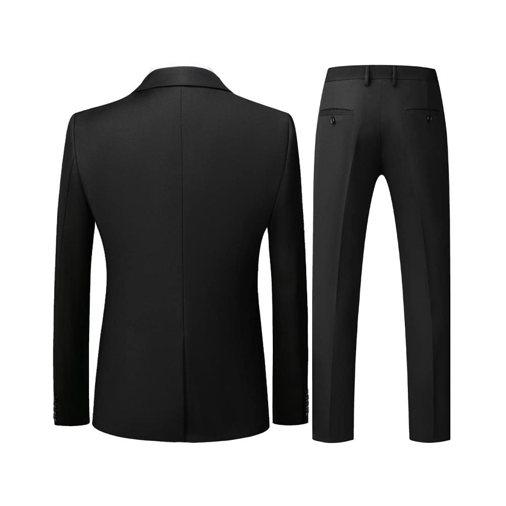 Herren Anzug Set KUDORO 3-teiliger Slim-Fit Anzug mit Einreiher Zwei Knöpfen – Ideal für Hochzeit und Business