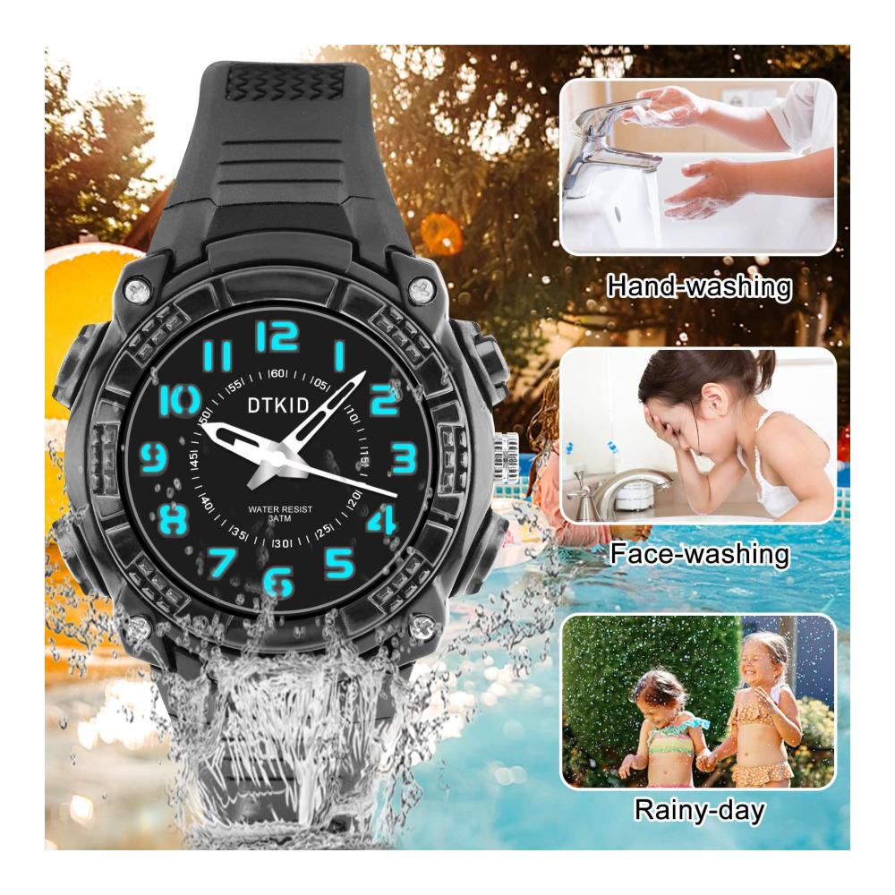 7-Farbige Kinderuhr für Jungen und Mädchen | Analog Quartz Armbanduhr mit Wasserdichtem Kautschuk-Armband | Neue Outdoor-Sportuhren für Kinder