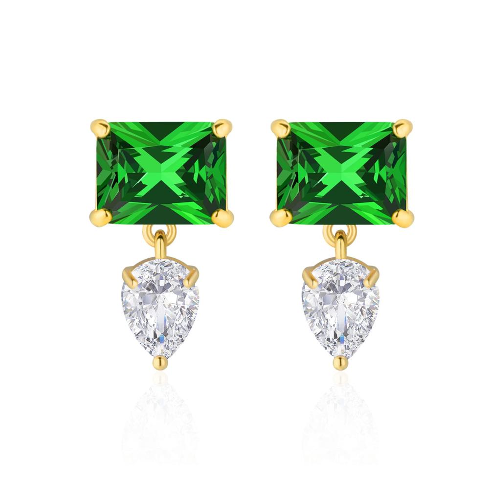18K Gold plattierte Teardrop Kristall Ohrringe für Damen - Hypoallergene Ohrstecker mit österreichischen Kristallen und CZ Schmuck