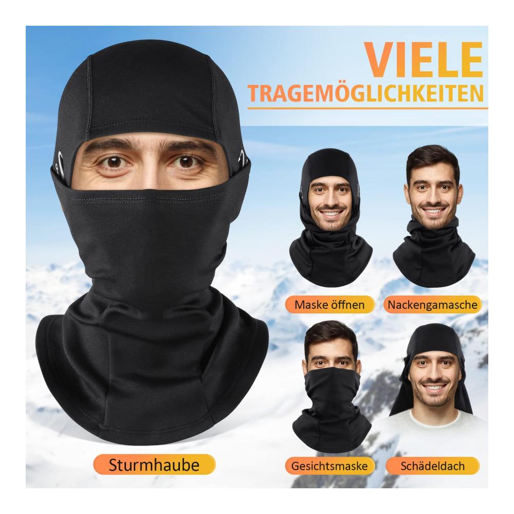 Winter Sturmhauben HEGCOIIE - 2er Set Winddichte Thermo Balaclavas für Herren und Damen Ideale Gesichtsmaske für Outdoor Sports Radfahren Skifahren Motorrad und Fahrrad