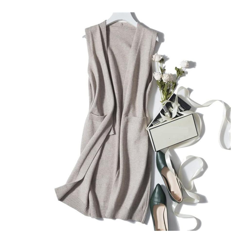Damen Strickweste Elegante Ärmellose Strickjacke mit Ripptasche - Wintermode in Einem