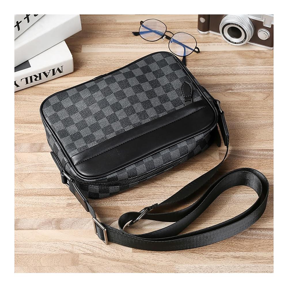 Herren Schultertasche AALC Messenger Bags aus PU Leder – Sportlich Wasserdicht Ideal für Freizeit und Büro