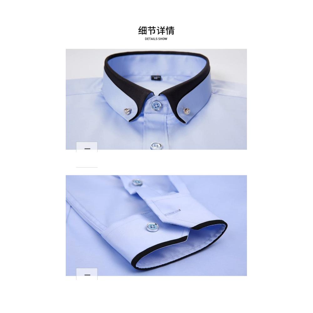 Herren Businesshemd - Marineblau Einfarbig Regular Fit Langarmhemd Button Down für Formelle Anlässe & Freizeit - Stilvolles Hemd für Arbeit Dating Bankett & Familie