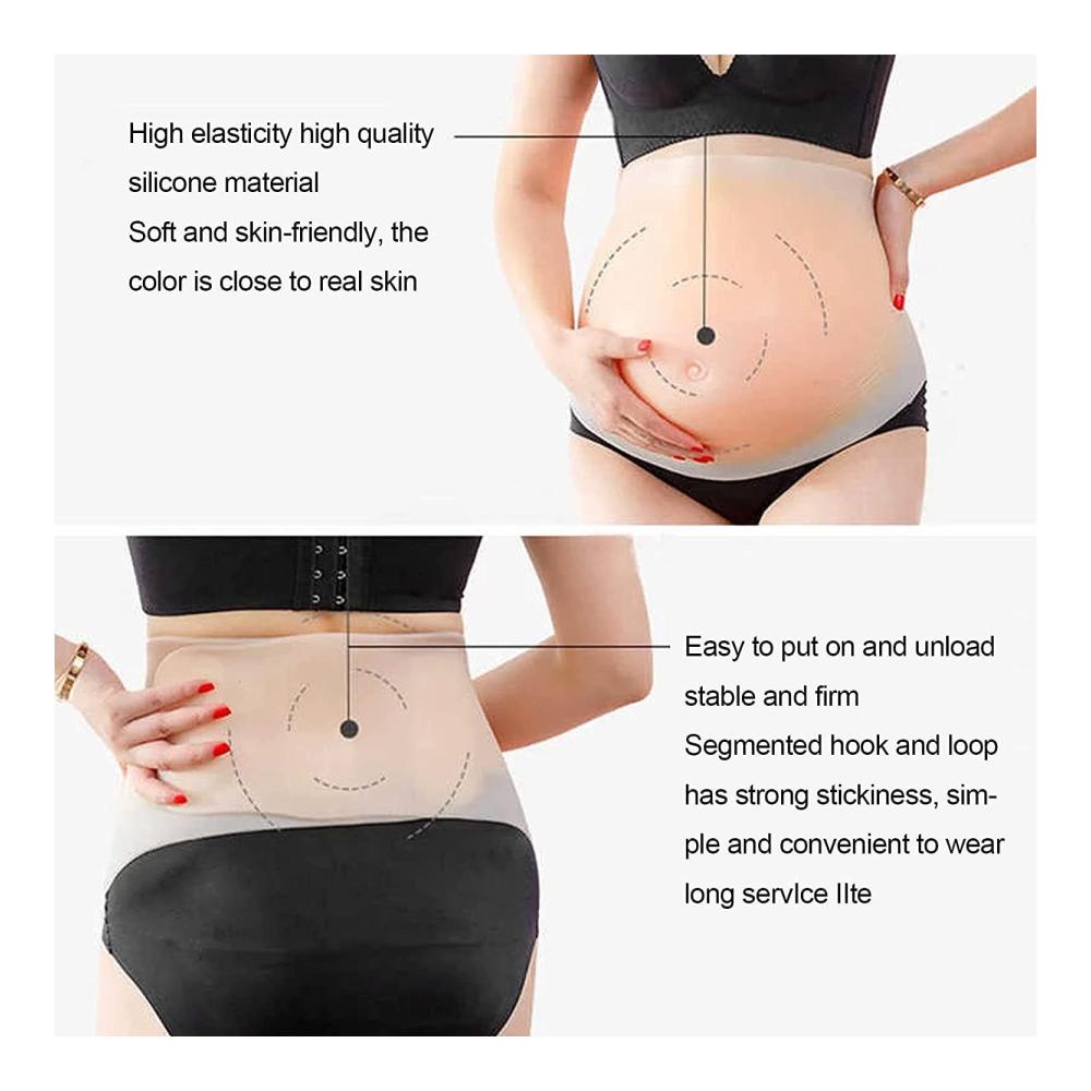 Silikon Bauchbänder - Realistische Schwangerschaftsbauch-Attrappe für Parodien & Bühnenauftritte (6-7 Monate
