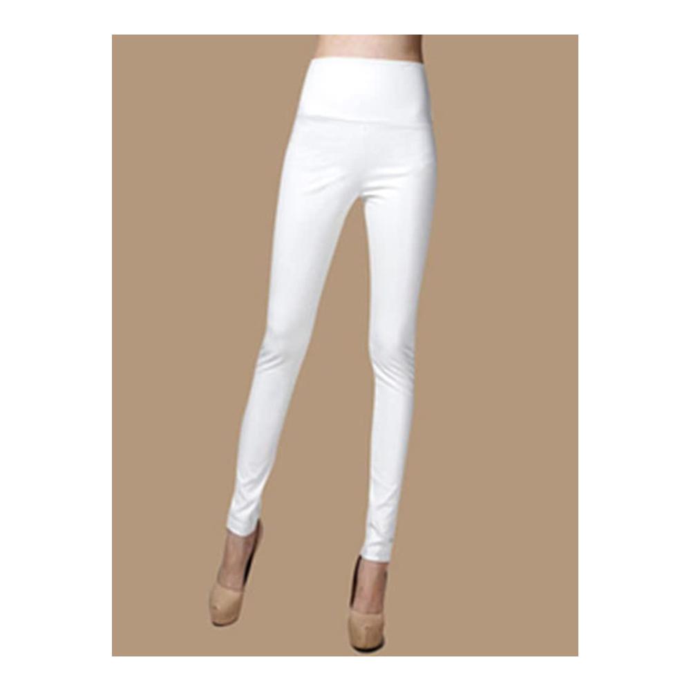 Damen Kunstleder Leggings - Hoch taillierte PU Lederhose für Winter mit Thermal Fleece - Trendige Strumpfhosen Treggins für optimale Wärme und Stil