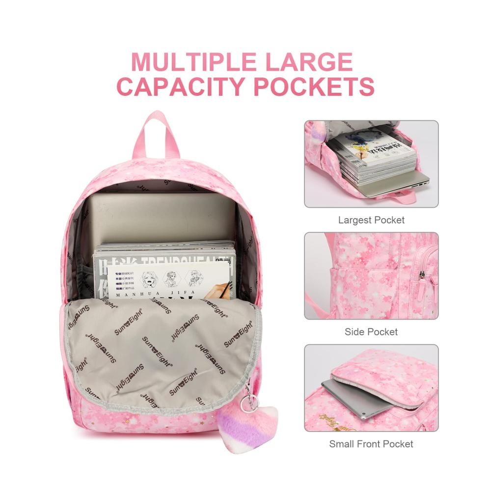 Kinderrucksäcke Caran·Y Angerat Kawaii Mädchen Schulrucksack mit Laptopfach Wasserdichter Multifunktionsrucksack für die Schule mit vielen Taschen