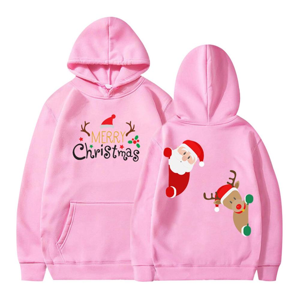 Merry Christmas Pullover Festive Hooded Sweaters with Christmas Graphics