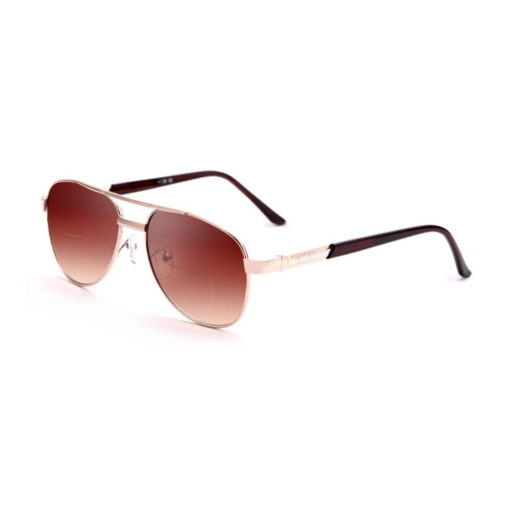 Bifokale Herren-Sonnenbrille | Stilvolle Anti-Fatigue Brille mit Nah- und Fernsicht | High-Definition Bi-Light | Elegante Dual-Use-Brille | Presbyopie-Lesebrille Braun 2.5