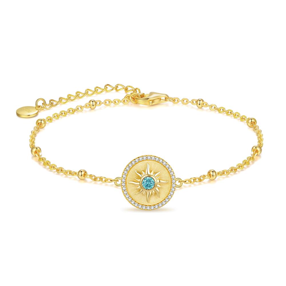 925 Sterling Silber Armband mit Sonnenanhänger für Damen – Ideales Geschenk für Valentinstag Muttertag Jahrestag Geburtstag Weihnachten und mehr