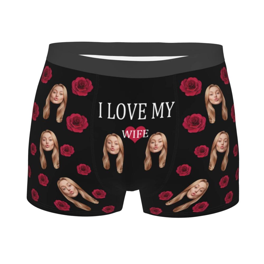 Personalisierte Lustige Boxershorts für Männer - Individuelle CUIGOI Unterwäsche mit Foto für Ehefrau-Gesichtsdesign
