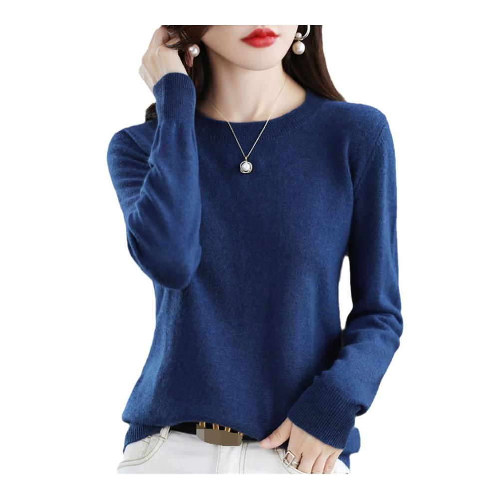 100% Wolle Damenpullover Warme Langarm Kaschmir Strickpullover für den Herbst/Winter - Lässige Oversize Strickpullis
