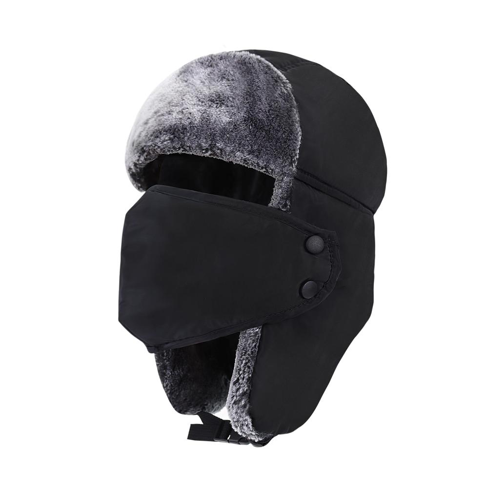 Fliegermütze Trapper Hut Wintermütze – Winddichter Trooper Jagd Ski Hut mit Ohrenklappen und Maske für Männer und Frauen