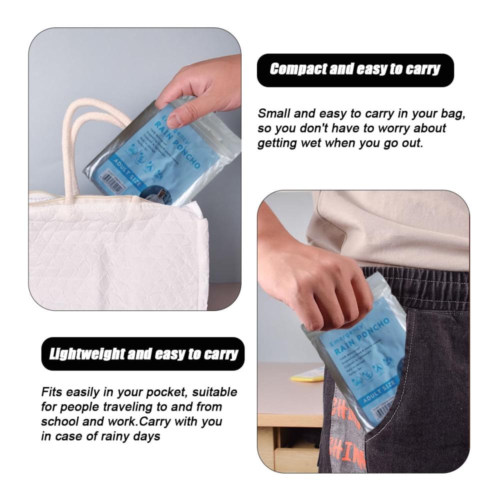 Regenjacken & -mäntel - 10er Pack Einweg Regenponchos für Erwachsene mit Kapuze und Ärmeln tragbare und wasserdichte Regenmäntel für Konzerte Reisen Camping Angeln und Wasserfahrten