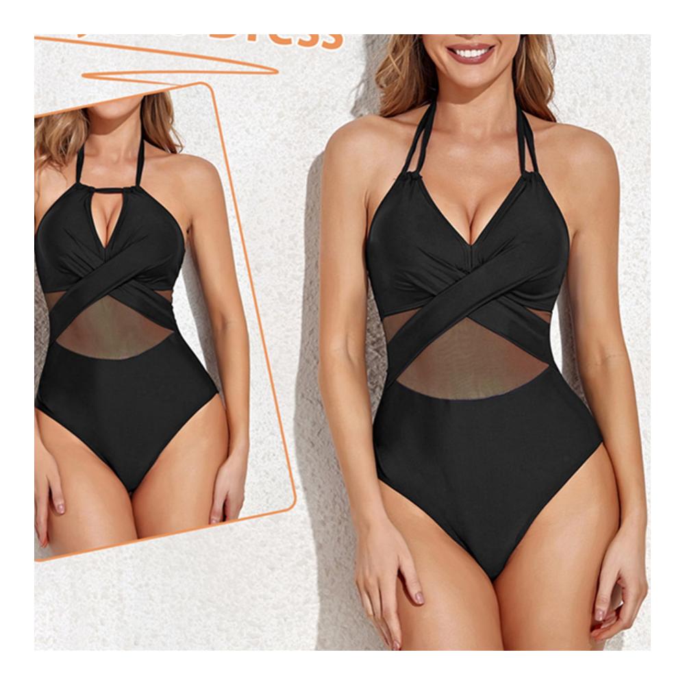 Badeanzug Damen Cut Out Monokini mit Bauchweg-Effekt Push-up Bikini High Waist Swimsuit – Sportlich-elegante Badebekleidung