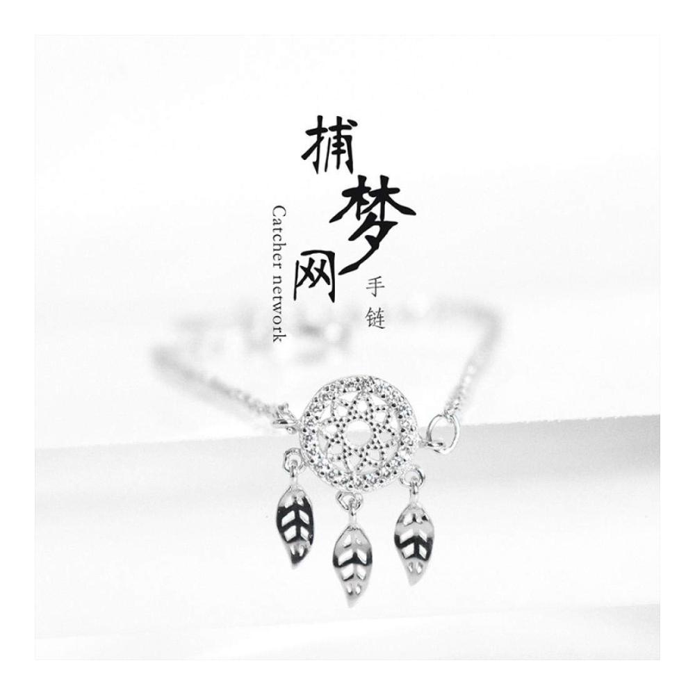925er Sterlingsilber Damen-Armband mit modischem Traumfänger-Anhänger