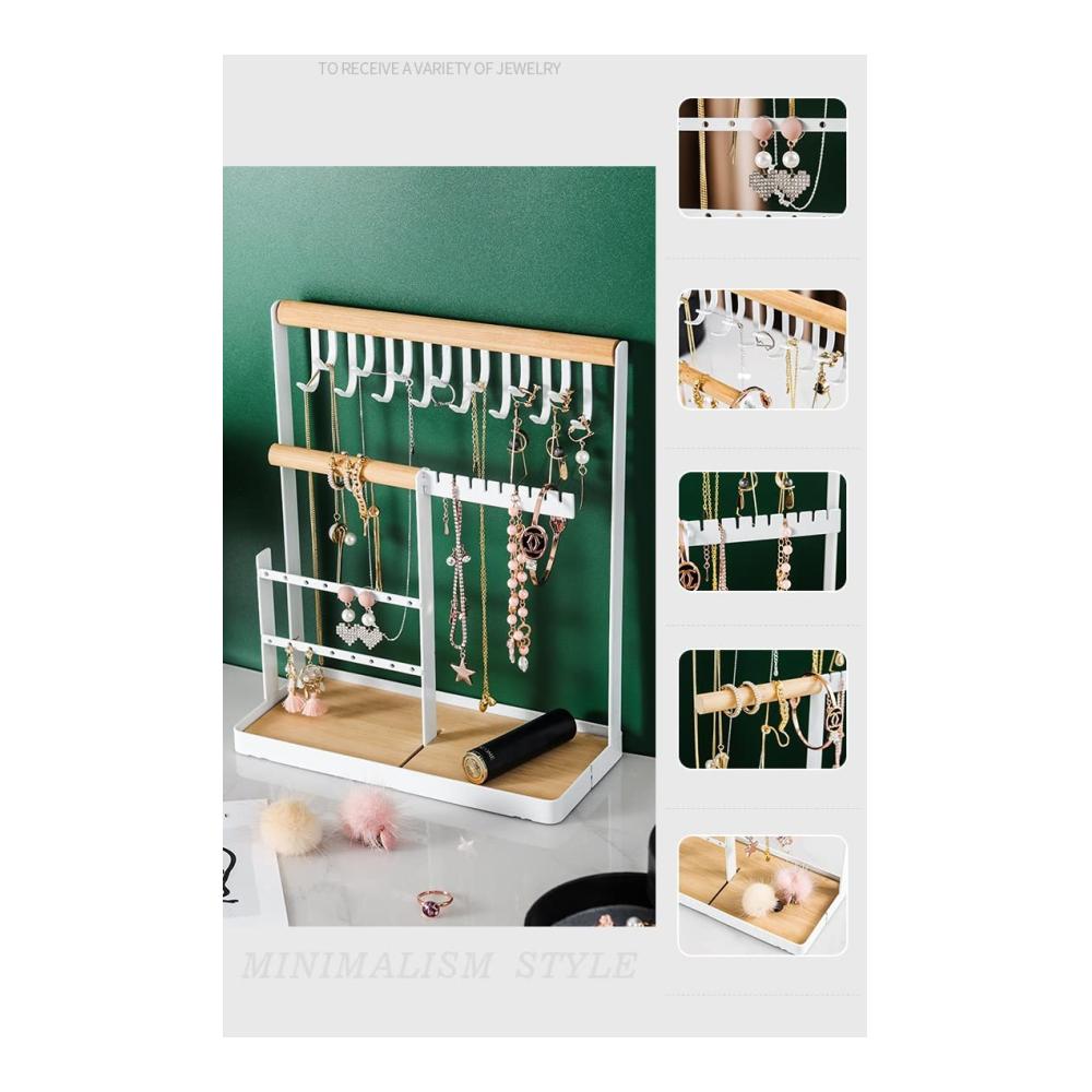 Goldener Schmuckständer Organizer Baum für Halsketten Ohrringe und Stirnbänder - Praktischer Schmuckhalter in stilvollem Design