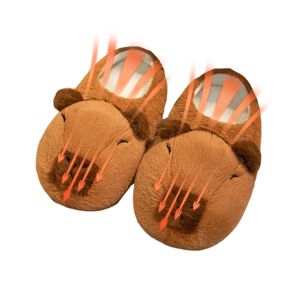 Capybara Fuzzy-Hausschuhe für Damen | Weiche Rutschfeste Schlafzimmerschuhe für Drinnen und Draußen | Flauschige Winter-Hausschuhe mit Lustigem Design