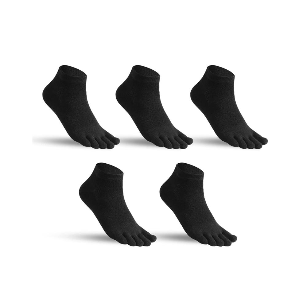 Fünf Paare Männer Zehensocken aus atmungsaktiver Baumwolle - Weiche und bequeme Niedrigschnitt-Socken für Herren (Farbe F