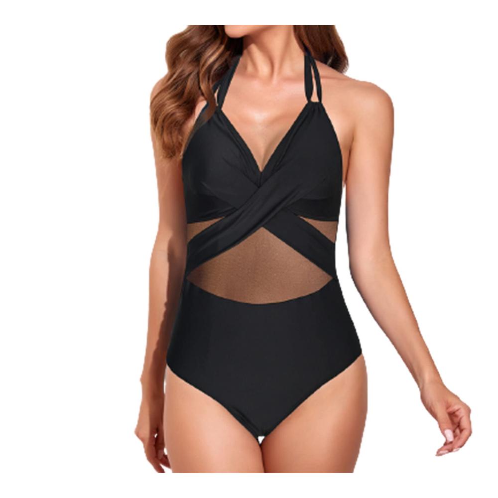 Badeanzug Damen Cut Out Monokini mit Bauchweg-Effekt Push-up Bikini High Waist Swimsuit – Sportlich-elegante Badebekleidung