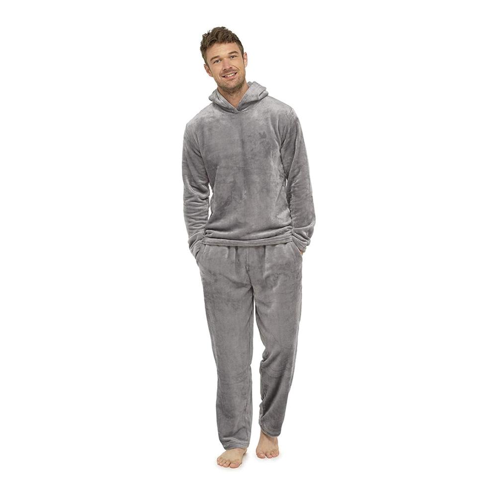 Winter Fleece Pyjama Set für Herren - Zweiteiliger Schlafanzug mit Langarmoberteil und Schlafhose aus weichem Flanell - Loungewear für Teenager Jungen