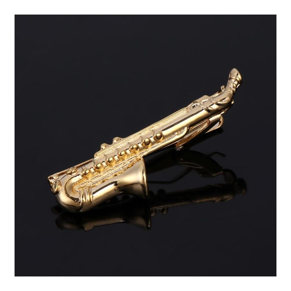 Hochzeits-Charm Stilvolle Saxophon Krawattenklammer für Herren