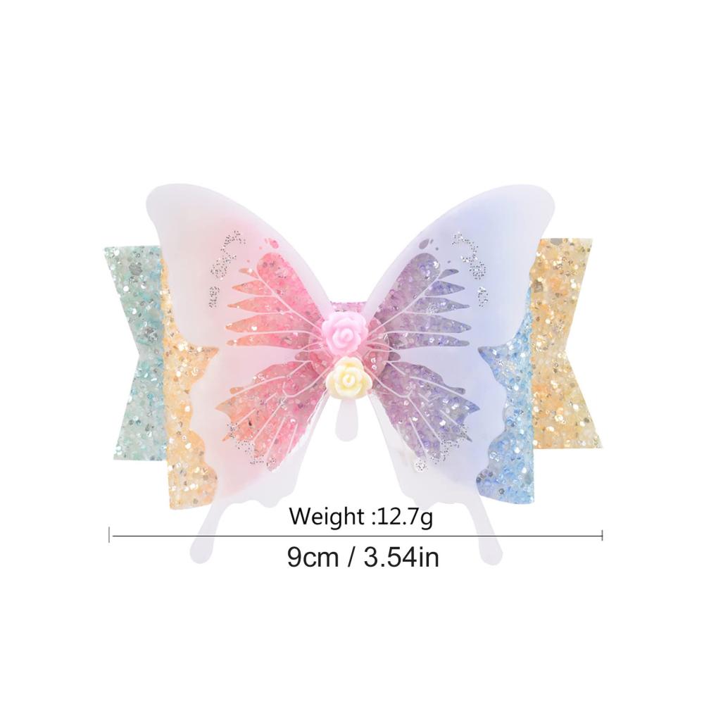 Haarspangen Farbverlauf Multicolor Schleifen Haarnadeln für Baby Mädchen und Kleinkinder - Langes Haar Zubehör mit stilvollem Design für Frauen (Color F