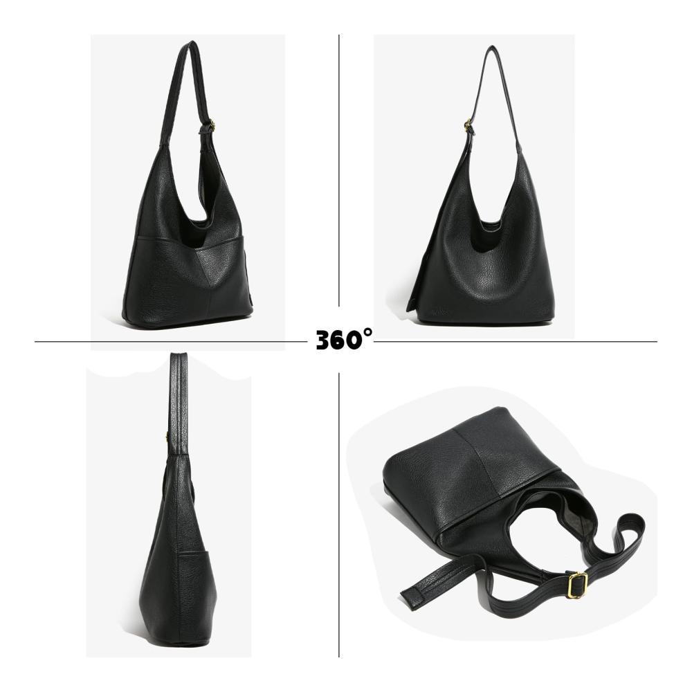 Damen Handtasche Moderne Leder Schultertasche mit Crossbody-Design geräumiger Tote Bag inklusive Kosmetiktasche – Große Umhängetasche & Tragetasche in Einem