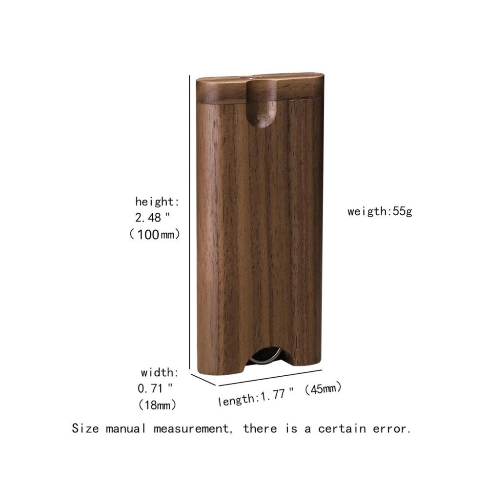 Mini One-Hitter Holz Dugout - Verstecktes Zigarettenetui mit Keramikpfeife und Tabak-Aufbewahrung