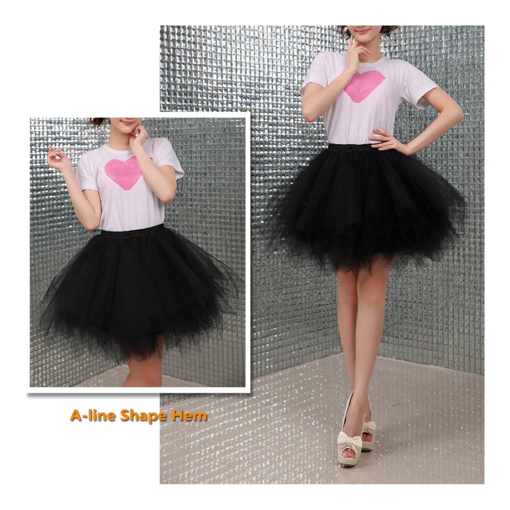 Tüll Petticoat Damen Rockabilly Unterröcke MeOkey 50er 80er Kurzer Ballett Tanzrock