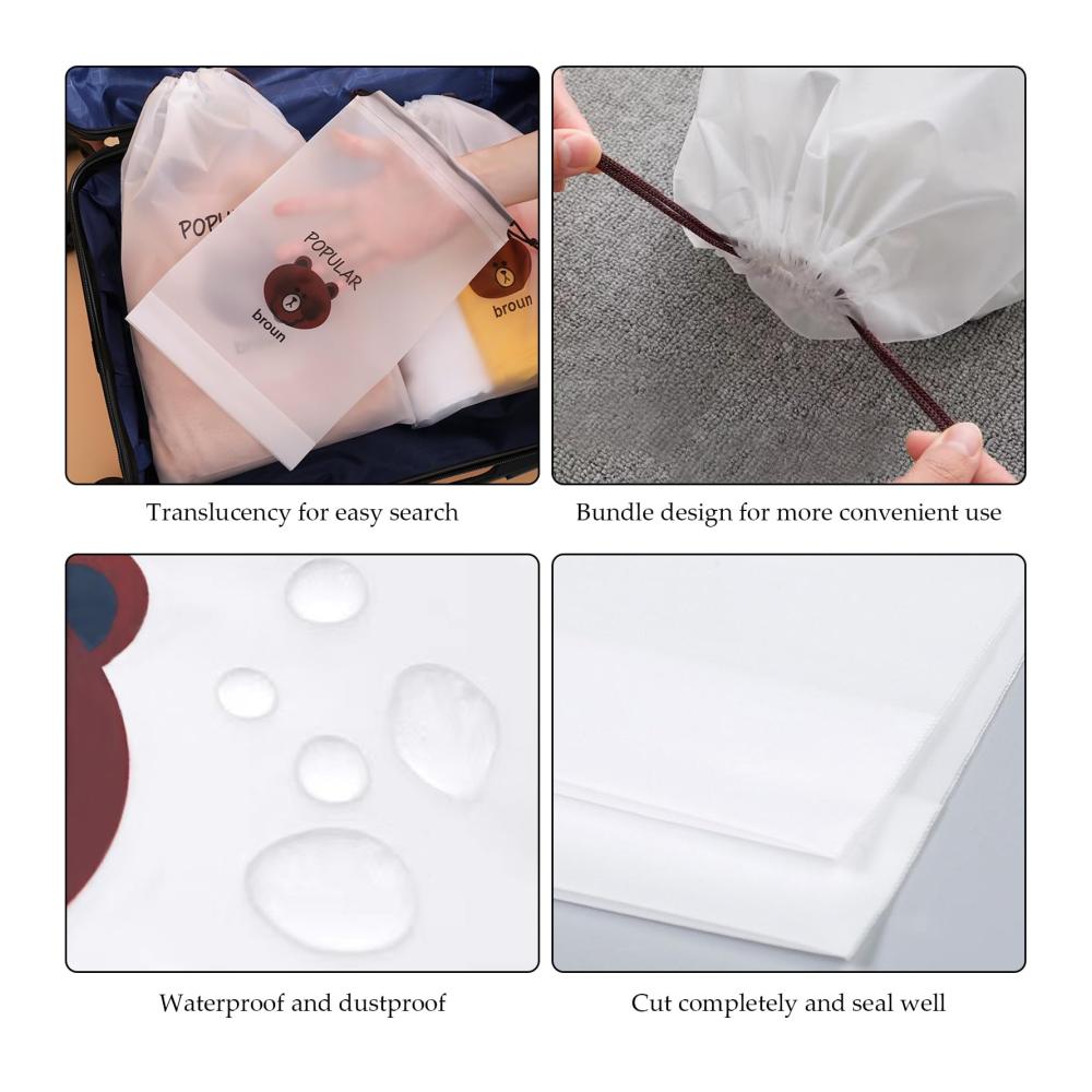 20 Wasserabweisende Schuhtaschen mit Kordelzug - Transparente Staubdichte Aufbewahrungstaschen für Reisen und Zuhause Platzsparendes Schuh-Organizer-Set