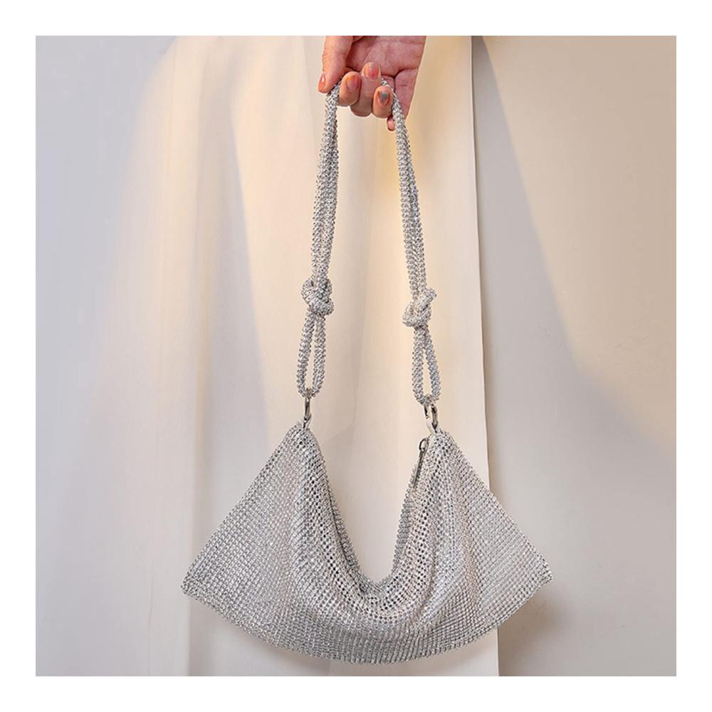 Elegante Damen Clutch mit Glitzer Strass und Geldbörse - Ideal für Abend Hochzeit Party und Braut