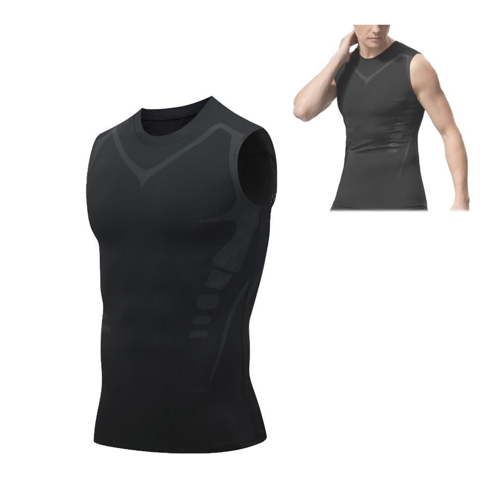 Ionic Shaping Vest 2023 - Advanced Body Shaper for Men | Energxcell Sleeveless Slimming Shirt (Black L