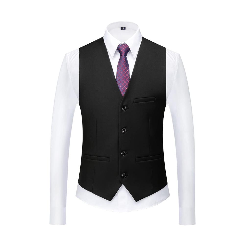 Herren Anzug Set KUDORO 3-teiliger Slim-Fit Anzug mit Einreiher Zwei Knöpfen – Ideal für Hochzeit und Business