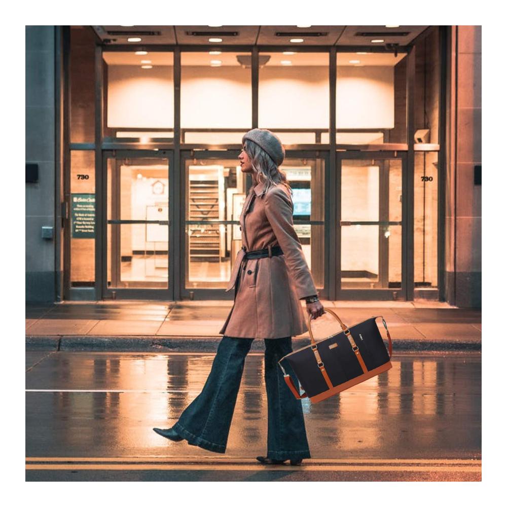Damen Reisetasche Schwarz - Große Reisetasche mit Stil optimal für unterwegs
