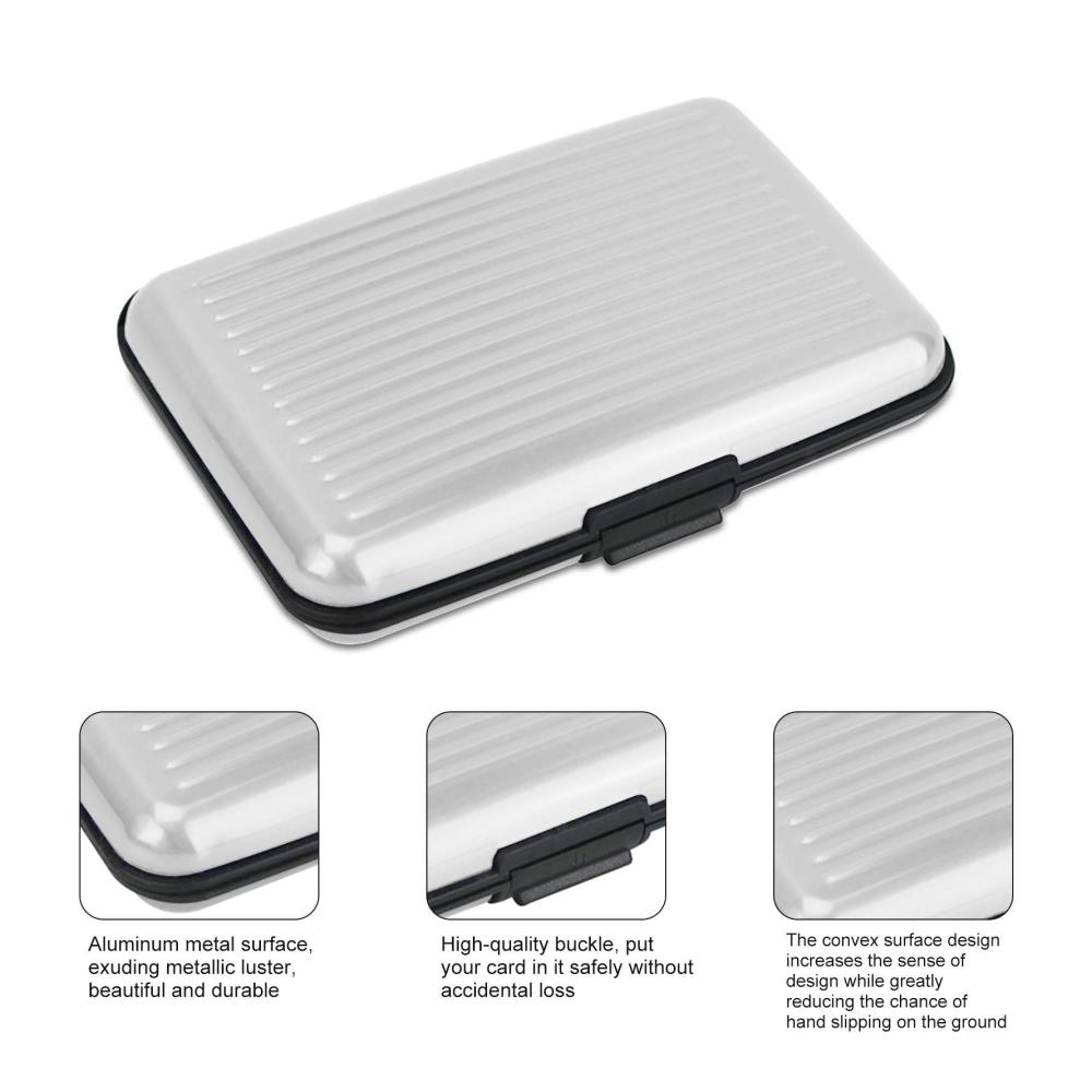 Kreditkartenhüllen 2er Set - Aluminium RFID/NFC Schutzbox für Männer und Frauen - Wasserdichtes Metall-Kartenetui für bis zu 12 Karten inklusive EC Karten - Visitenkartenetui mit fortschrittlichem RFID und NFC Blocker