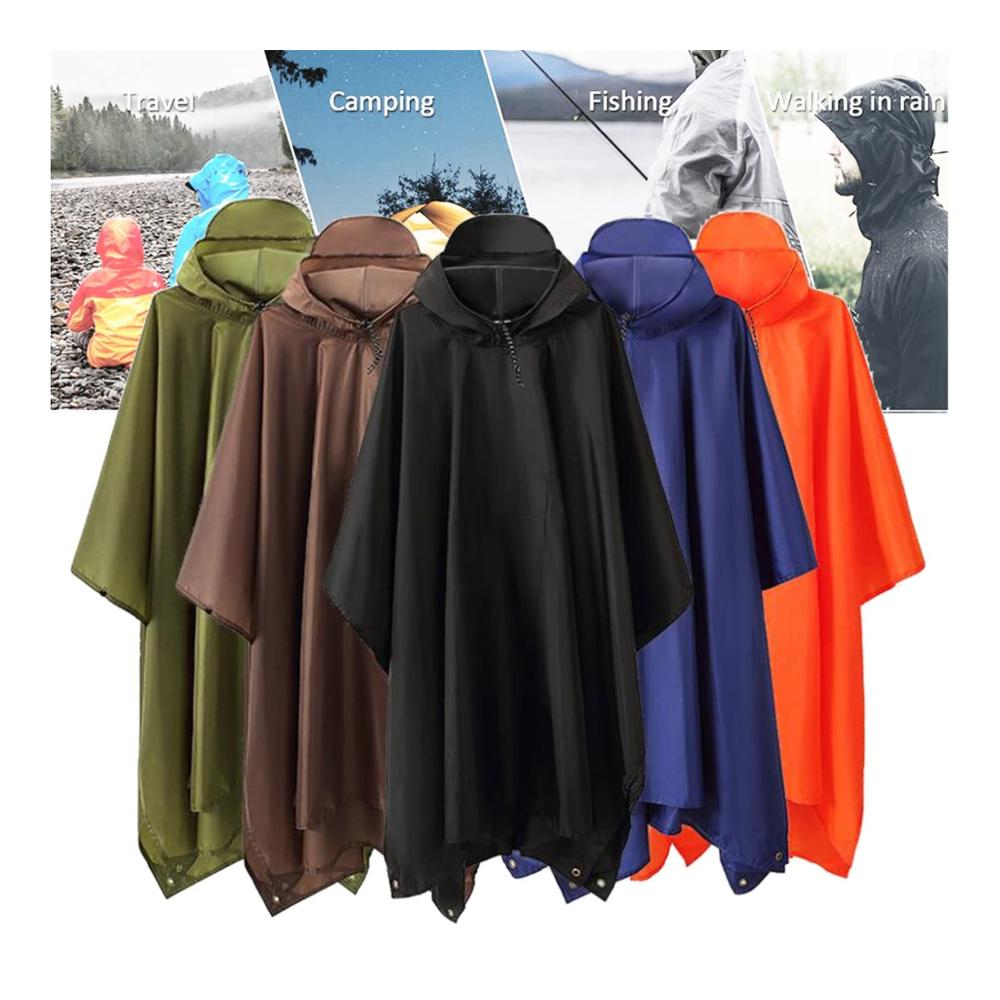 3-in-1 Herren Regenmantel mit Kapuze | Wasserdichter Markisen-Regenponcho für Outdoor-Aktivitäten