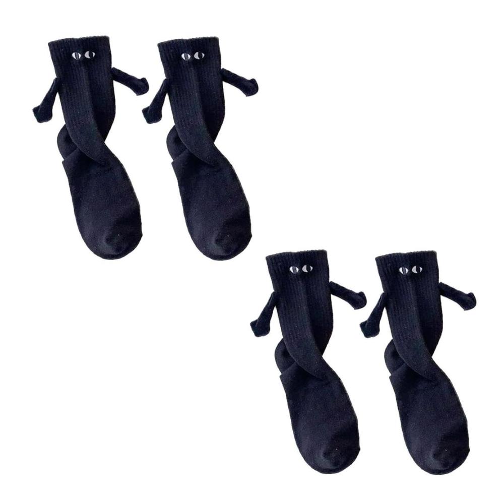 Magnetische Paar-Socken mit 3D-Puppe Lustige Halbhohe Socken für Pärchen