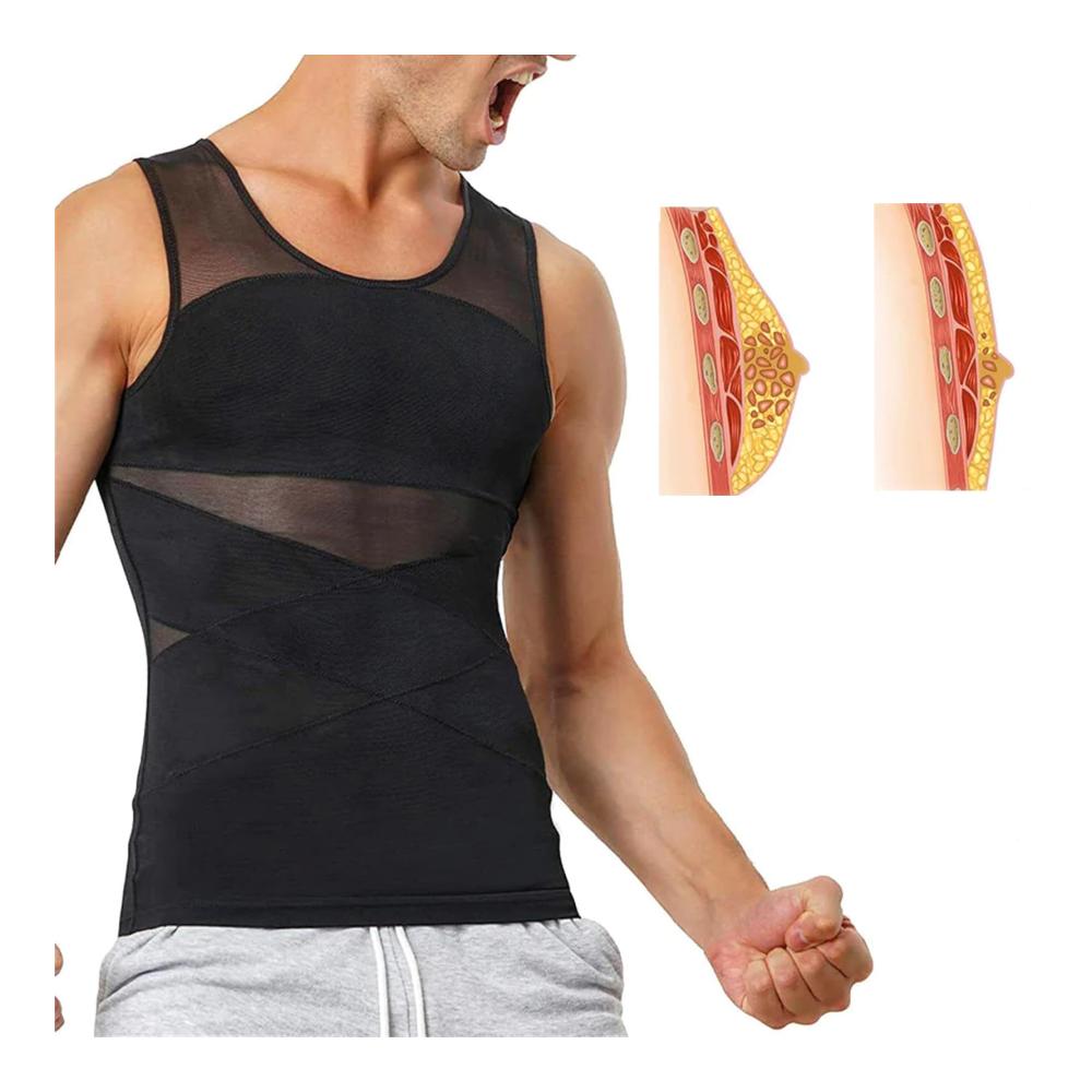 Gynäkomastie-Kompressen-Tanktop für Männer - Hochelastische Herren-Korsettweste Shaper-Schlankheitsweste für enge Bauchunterwäsche