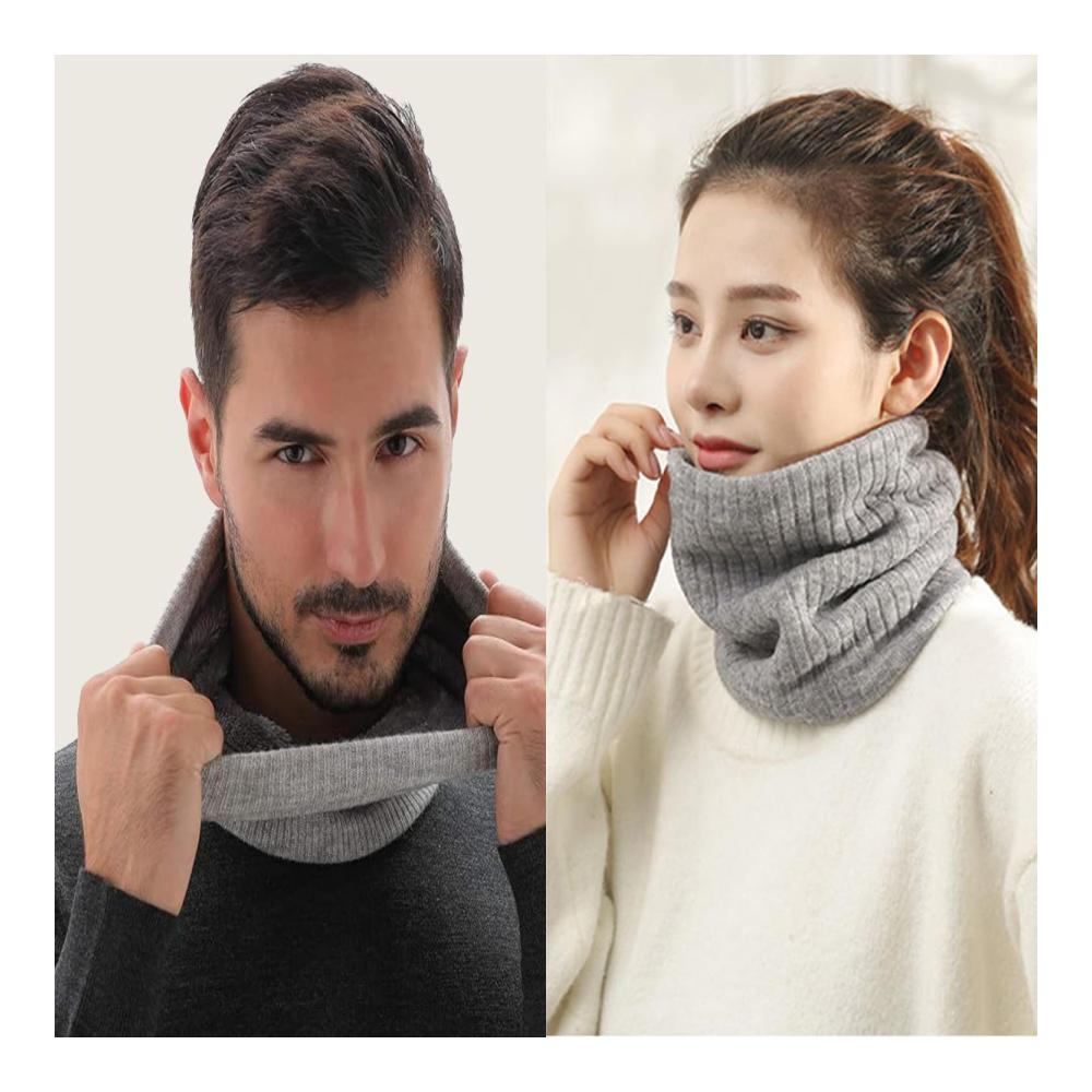 Winter Halsschlauch Set - 2 Stück Herren Damen Schals für Ski Outdoor Motorrad - Lässiger Nackenwärmer in Schwarz - Gesichtsschutz für Fahrradfahren - Unisex Halswärmer für Indoor-Aktivitäten