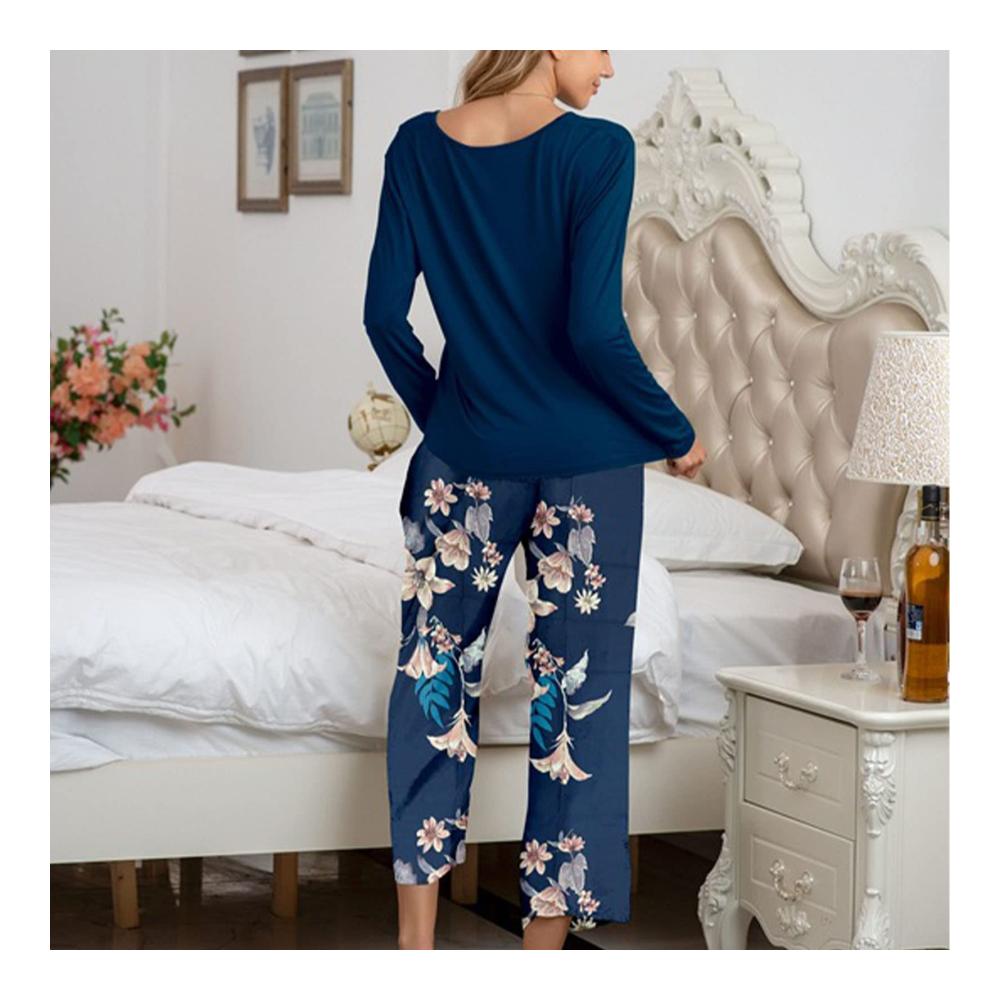 Damen Schlafanzug Set - Bequemer Zweiteiler mit Langarmshirt und Hose für erholsame Nächte