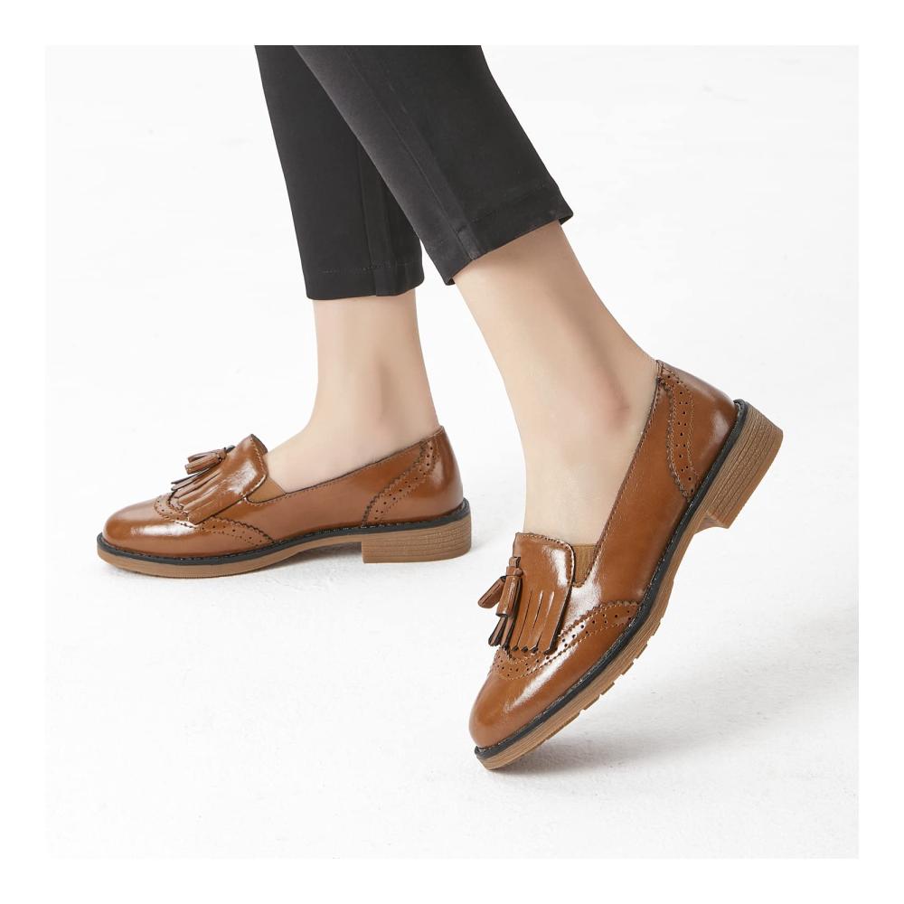 Damen Leder Slipper – Elegante Business Loafer mit Quaste | TRULAND Bequeme Mokassins für Damen