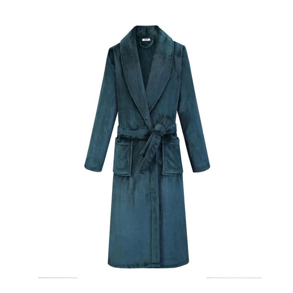 Bademantel Korallen-Fleece 3XL für Herren - Kimono-Stil Warme Übergröße Unisex Nachtwäsche & Dessous