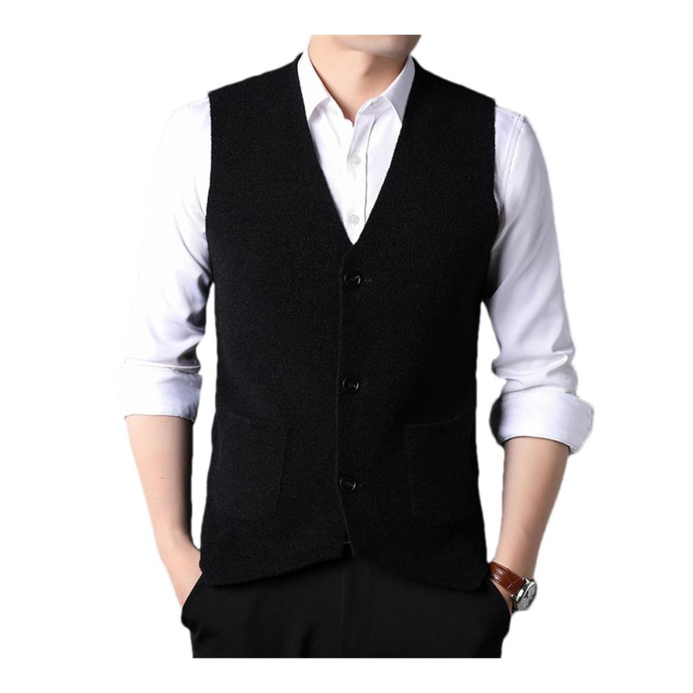 Natürlich ich würde vorschlagen Herren Winter Strickjacke - Vintage Style Slim Fit Ärmellos - Mode für den Herbst mit Wolle und Casual Charme