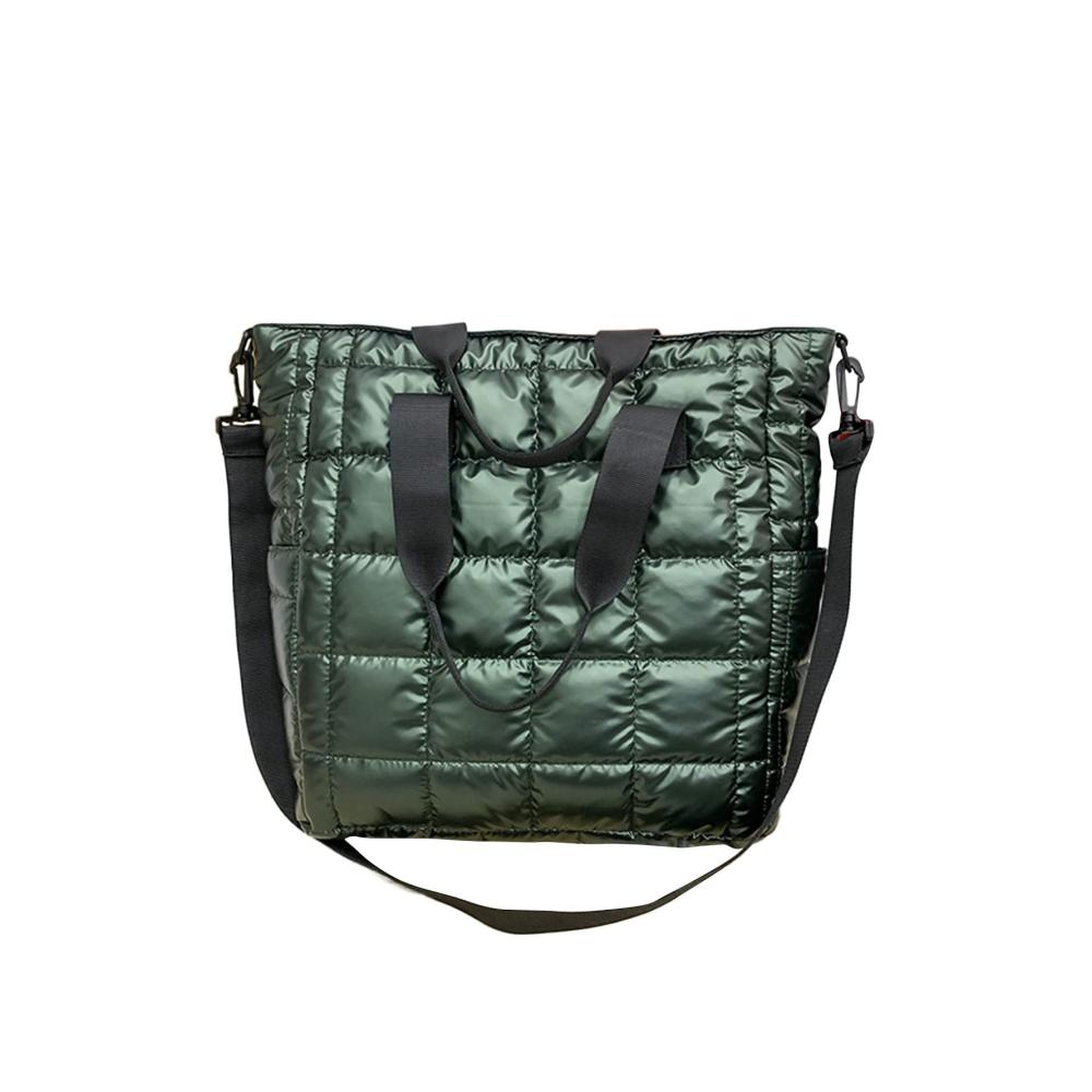 Damen Rucksackhandtasche Elegante Umhängetasche mit Großer Kapazität Reißverschluss und Schultergurt - Ideal für Mittagessen in Einfarbig Plaid Design Gesteppt