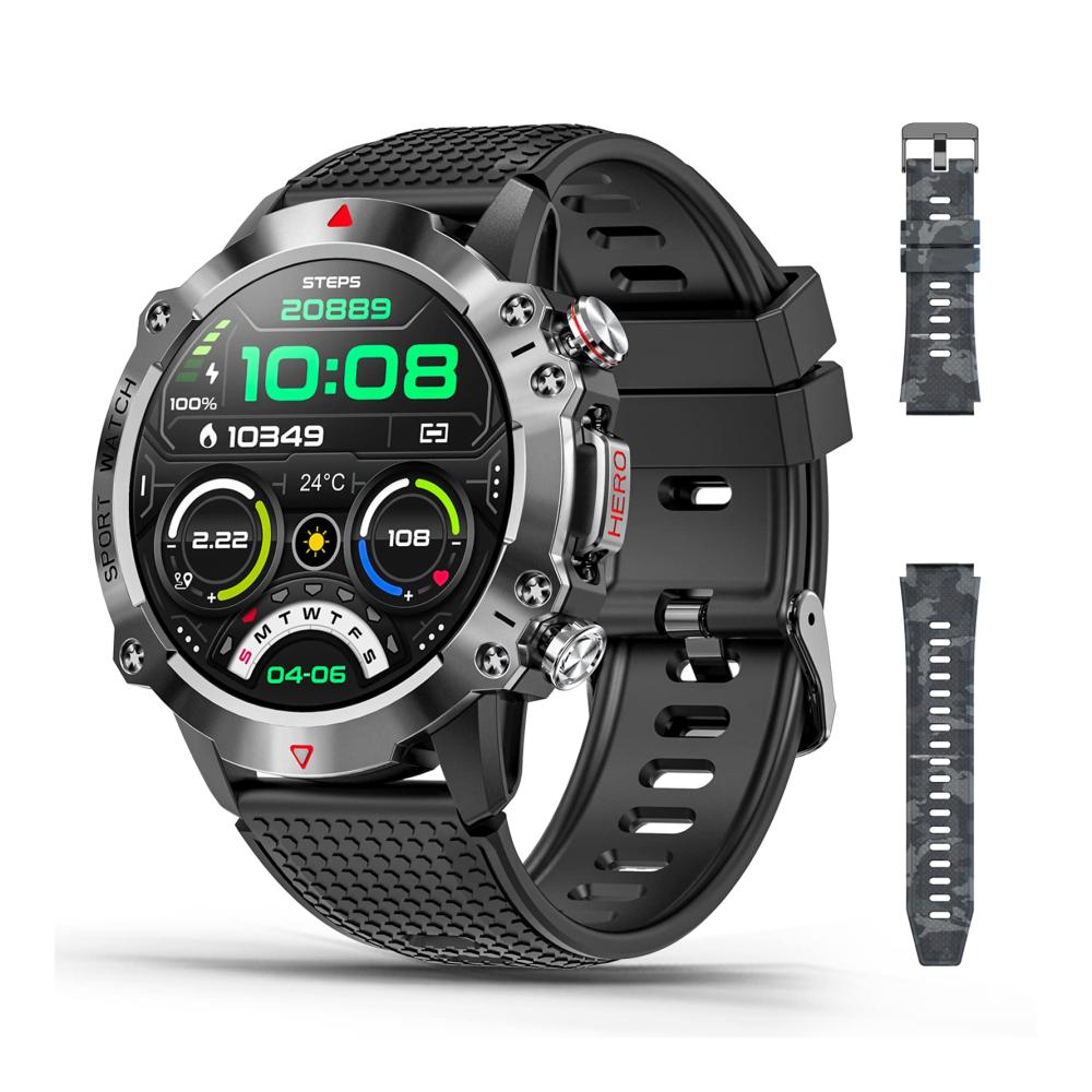 Fashion Smartwatch für Herren – 139 Zoll Fitness Tracker mit Telefonfunktion Herzfrequenz Blutdruckmessung Schlaftracking – Sportuhr Digital für Android und iOS
